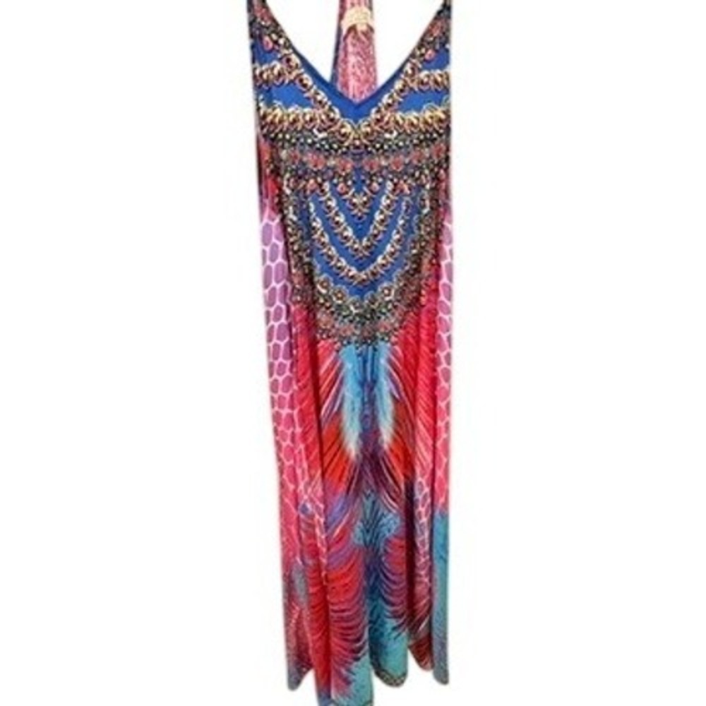 True Colours by La‎ Moda Clothing Maxi Dress L/XL Boho Rhinestone Detail